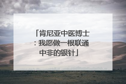 肯尼亚中医博士：我愿做一根联通中非的银针
