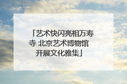 艺术快闪亮相万寿寺 北京艺术博物馆开展文化雅集
