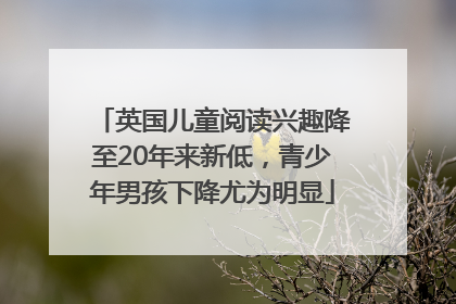 英国儿童阅读兴趣降至20年来新低，青少年男孩下降尤为明显