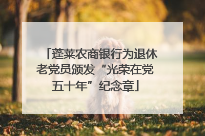蓬莱农商银行为退休老党员颁发“光荣在党五十年”纪念章