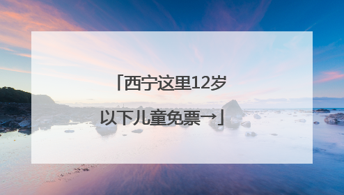 西宁这里12岁以下儿童免票→