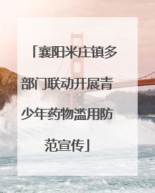襄阳米庄镇多部门联动开展青少年药物滥用防范宣传