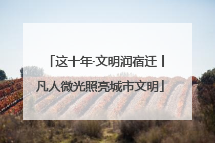 这十年·文明润宿迁丨凡人微光照亮城市文明