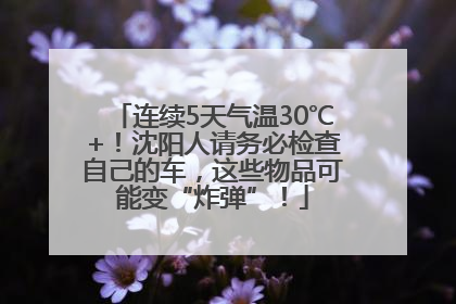 连续5天气温30℃+！沈阳人请务必检查自己的车，这些物品可能变“炸弹”！