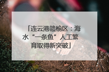 连云港赣榆区：海水“一条鱼”人工繁育取得新突破