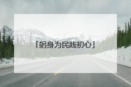 躬身为民践初心