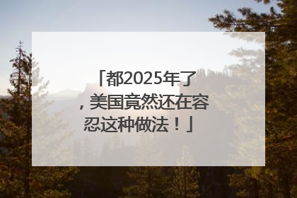 都2025年了，美国竟然还在容忍这种做法！