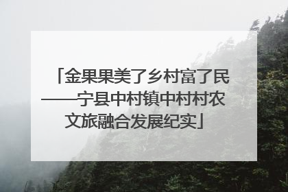 金果果美了乡村富了民——宁县中村镇中村村农文旅融合发展纪实