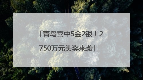 青岛喜中5金2银！2750万元头奖来袭
