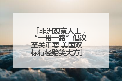 非洲观察人士：“一带一路”倡议至关重要 美国双标行径贻笑大方