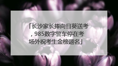 长沙家长捧向日葵送考，985数字警车停在考场外祝考生金榜题名