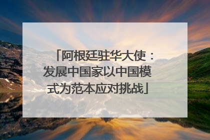阿根廷驻华大使：发展中国家以中国模式为范本应对挑战