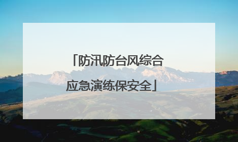 防汛防台风综合应急演练保安全