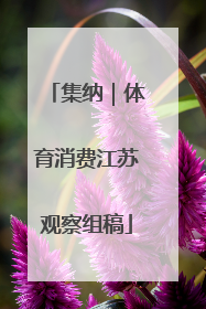 集纳｜体育消费江苏观察组稿