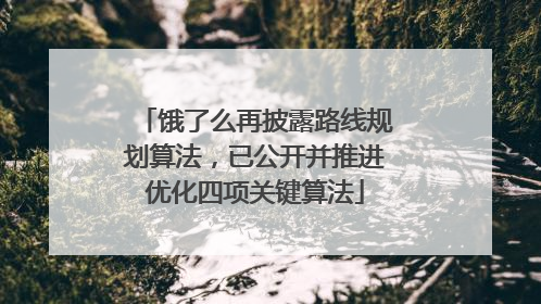 饿了么再披露路线规划算法，已公开并推进优化四项关键算法