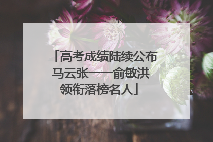 高考成绩陆续公布 马云张一一俞敏洪领衔落榜名人