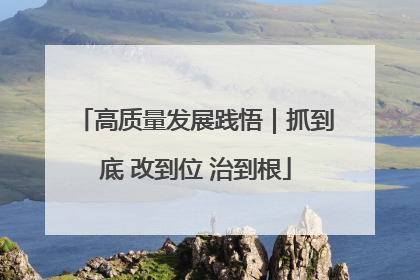 高质量发展践悟｜抓到底 改到位 治到根