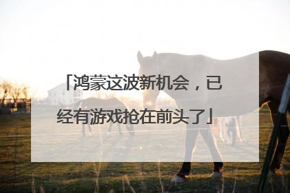 鸿蒙这波新机会，已经有游戏抢在前头了
