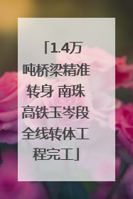 1.4万吨桥梁精准转身 南珠高铁玉岑段全线转体工程完工