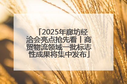 2025年廊坊经洽会亮点抢先看丨商贸物流领域一批标志性成果将集中发布