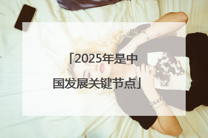 2025年是中国发展关键节点