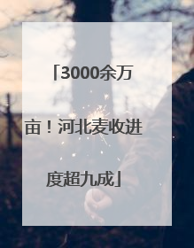 3000余万亩！河北麦收进度超九成