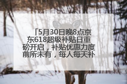 5月30日晚8点京东618超级补贴日重磅开启，补贴优惠力度前所未有，每人每天补贴超6180元！