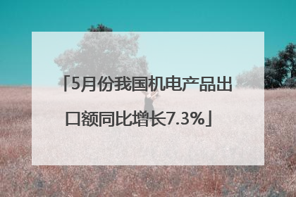 5月份我国机电产品出口额同比增长7.3%