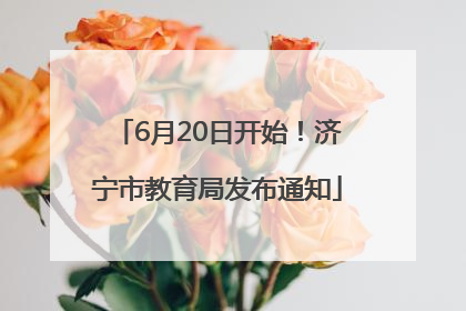 6月20日开始！济宁市教育局发布通知